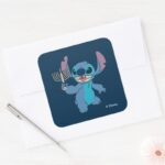 Stitch Happy Hanukkah Square Sticker