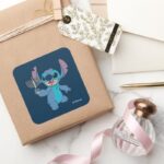 Stitch Happy Hanukkah Square Sticker