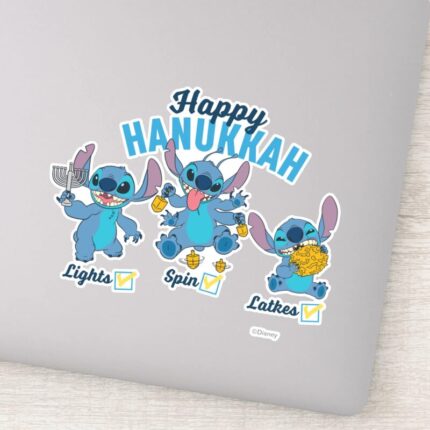 Stitch Happy Hanukkah Sticker
