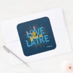 Stitch Love You A Latke Square Sticker