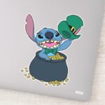 Stitch St. Patricks Day Happy Go Lucky Sticker