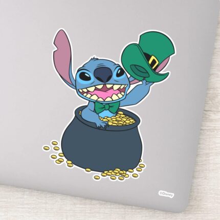 Stitch St. Patricks Day Happy Go Lucky Sticker