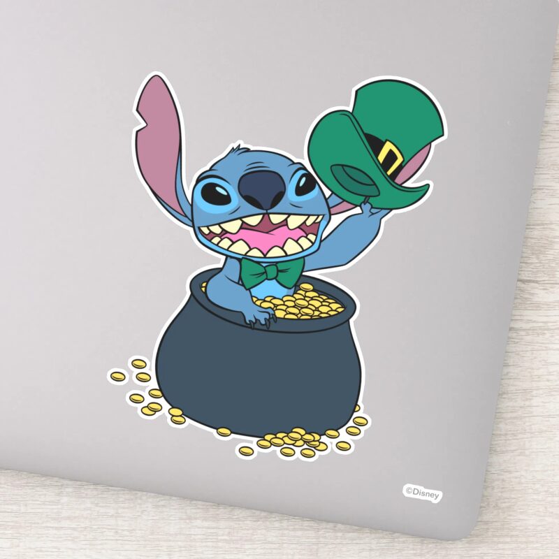 Stitch St. Patricks Day Happy Go Lucky Sticker