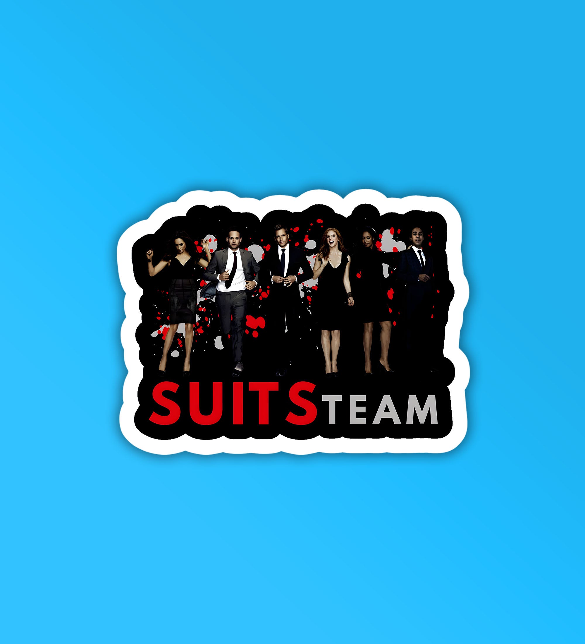 Suits Cast Laptop   Mobile Sticker