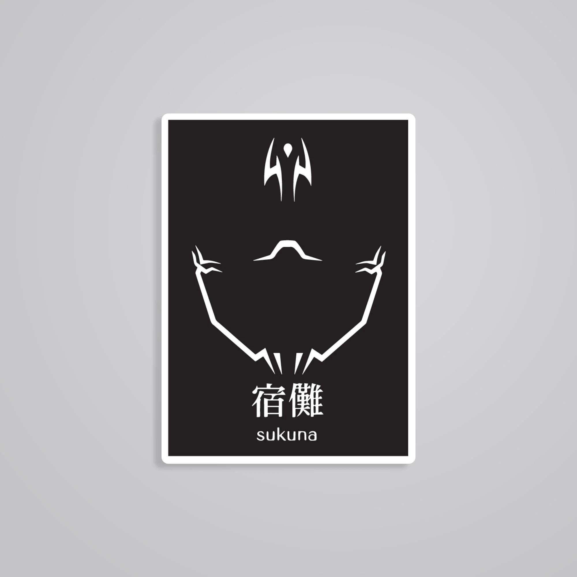Sukuna Curse Mark BW Anime Stickers Sukuna Curse Mark BW Anime Stickers