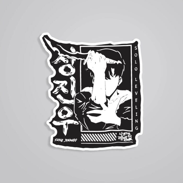 Sung Jin Woo Solo Leveling BW Anime Stickers