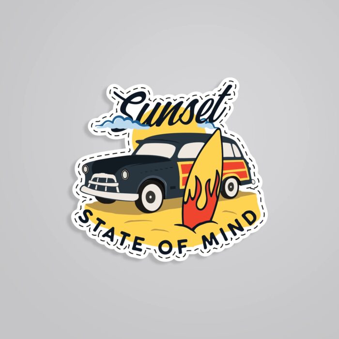 Sunset State Of Mind Travels Stickers