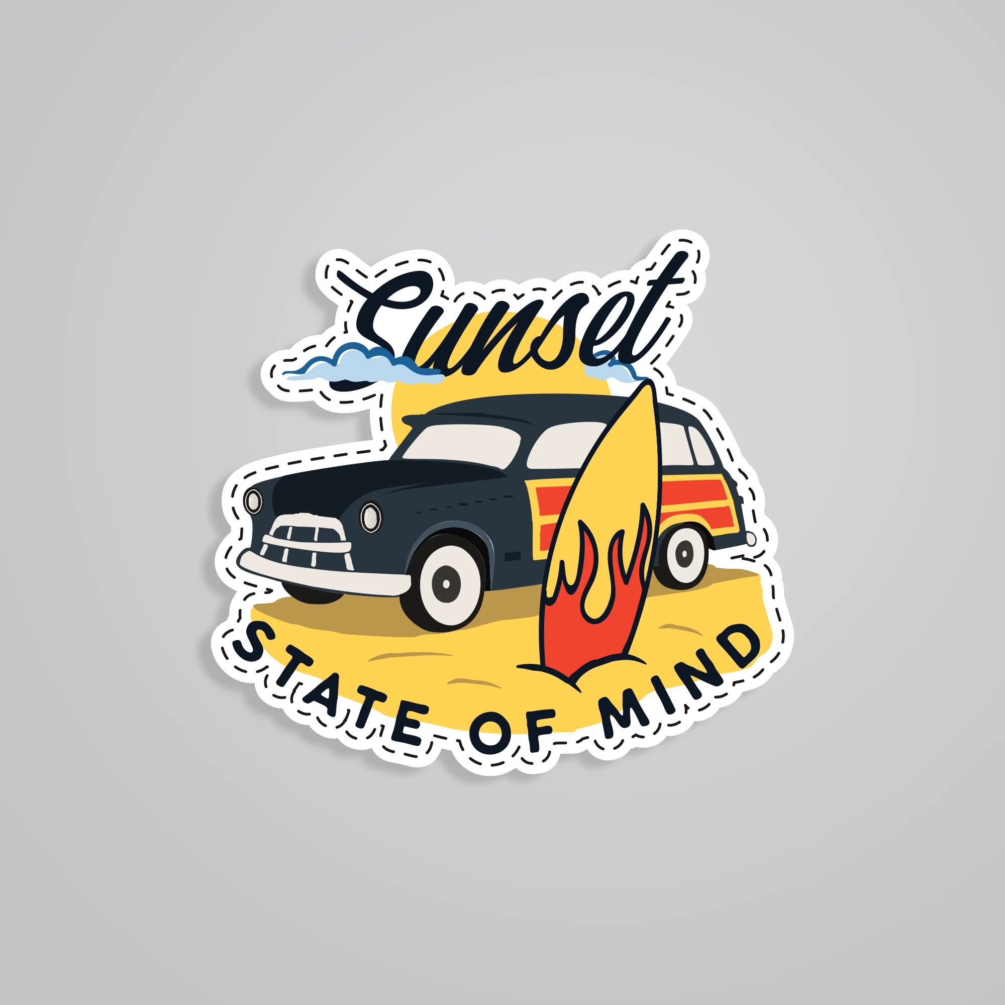 Sunset State Of Mind Travels Stickers