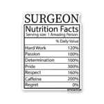 Surgeon Nutrition Facts Sticker