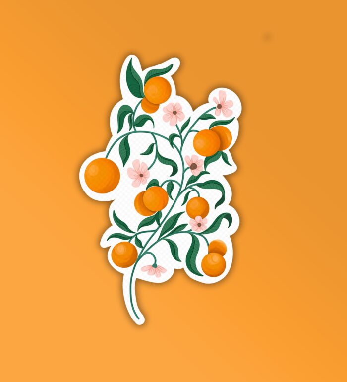 Tangerine Laptop Mobile Stickers