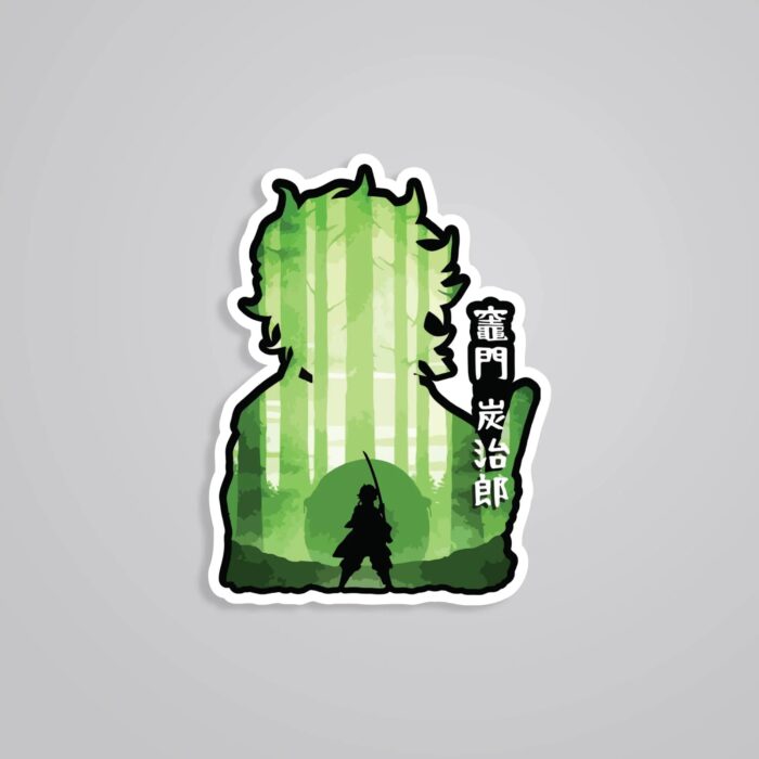 Tanjiros Green Forest Silhouette Anime Stickers