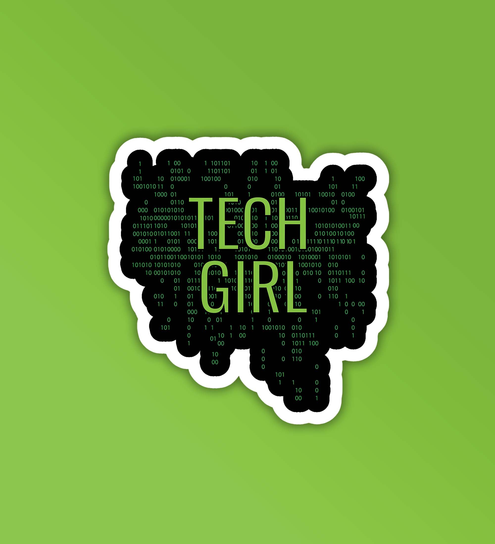 Tech Girl Programmer Coding Sticker
