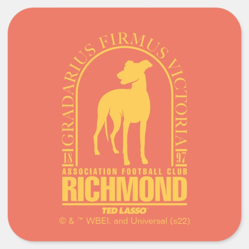 Ted Lasso AFC Richmond Gold Arched Logo Square Sticker