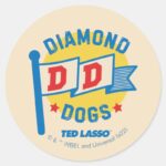 Ted Lasso Diamond Dogs Pennant Graphic Classic Round Sticker