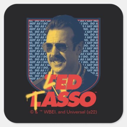 Ted Lasso Led Tasso Badge Square Sticker