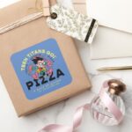 Teen Titans Go Robin Truth Justice Pizza Square Sticker