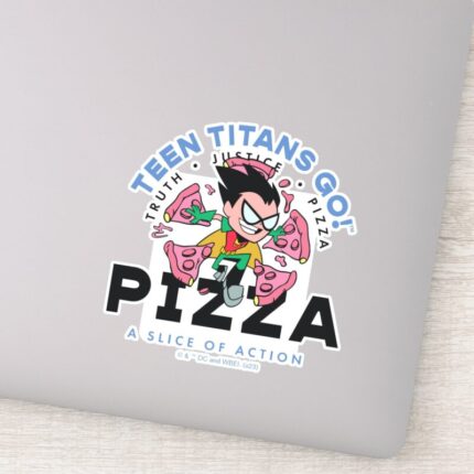 Teen Titans Go Robin Truth Justice Pizza Sticker