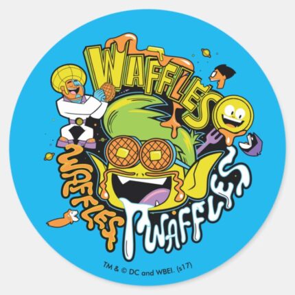Teen Titans Go Beast Boy Waffles Classic Round Sticker