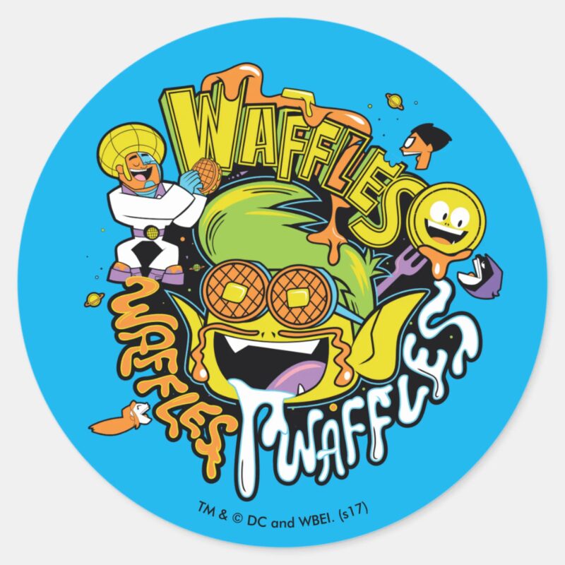 Teen Titans Go Beast Boy Waffles Classic Round Sticker