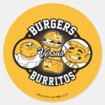 Teen Titans Go Burgers Versus Burritos Classic Round Sticker
