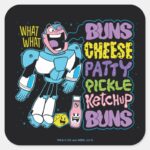 Teen Titans Go Cyborg Burger Rap Square Sticker