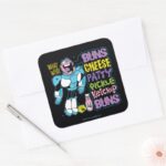 Teen Titans Go Cyborg Burger Rap Square Sticker