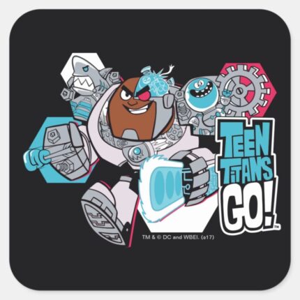Teen Titans Go Cyborgs Arsenal Graphic Square Sticker