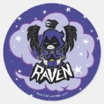 Teen Titans Go Raven Attack Classic Round Sticker