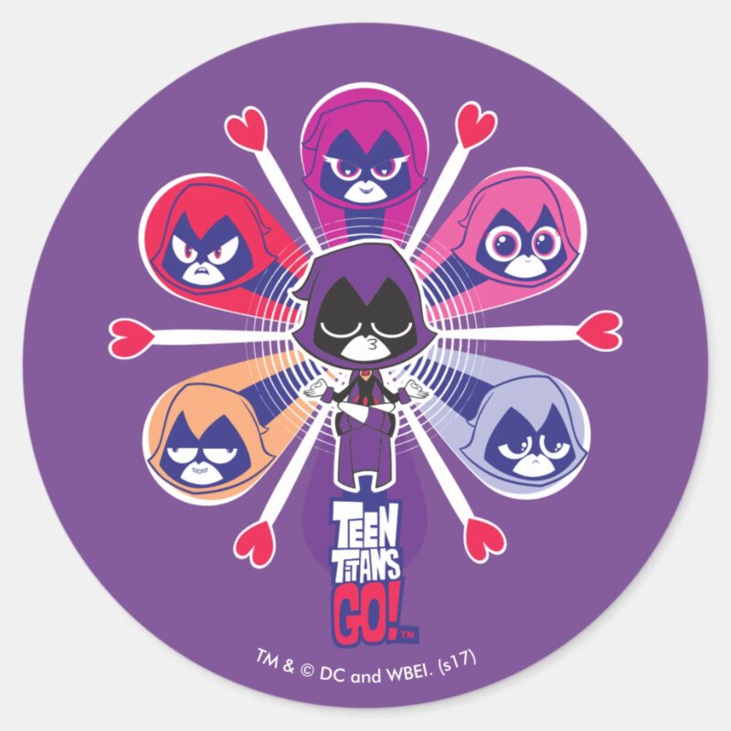 Teen Titans Go Ravens Emoticlones Classic Round Sticker