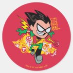 Teen Titans Go Robins Arsenal Graphic Classic Round Sticker