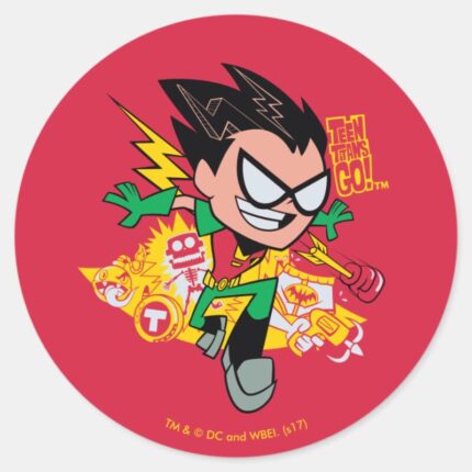 Teen Titans Go Robins Arsenal Graphic Classic Round Sticker