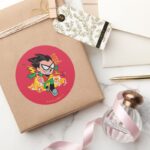 Teen Titans Go Robins Arsenal Graphic Classic Round Sticker