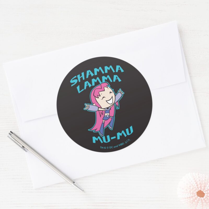Teen Titans Go Starfire Shamma Lamma Mu Mu Classic Round Sticker