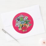 Teen Titans Go Team Group Graphic Classic Round Sticker