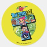 Teen Titans Go Titans Tower Collage Classic Round Sticker