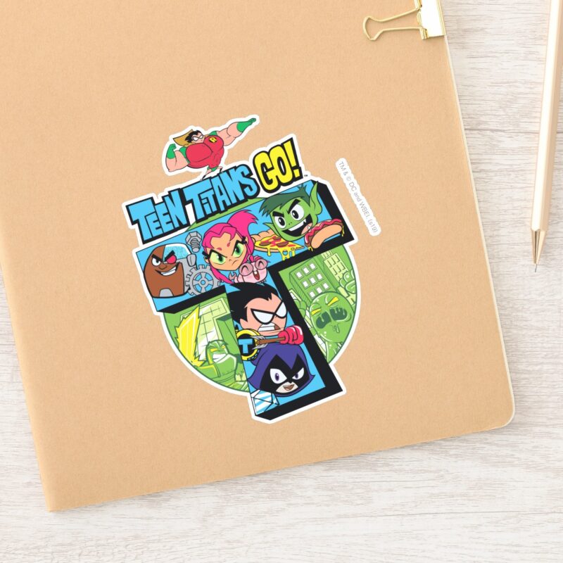 Teen Titans Go Titans Tower Collage Sticker
