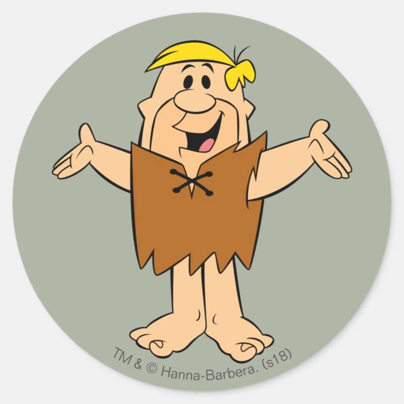 The Flintstones Barney Rubble Classic Round Sticker The Flintstones Barney Rubble Classic Round Sticker