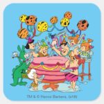 The Flintstones Birthday Party Square Sticker
