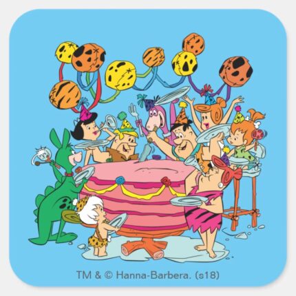 The Flintstones Birthday Party Square Sticker