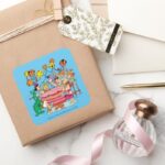 The Flintstones Birthday Party Square Sticker