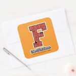 The Flintstones Collegiate Style Monogram Square Sticker