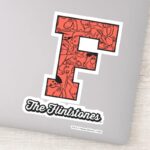 The Flintstones Collegiate Style Monogram Sticker