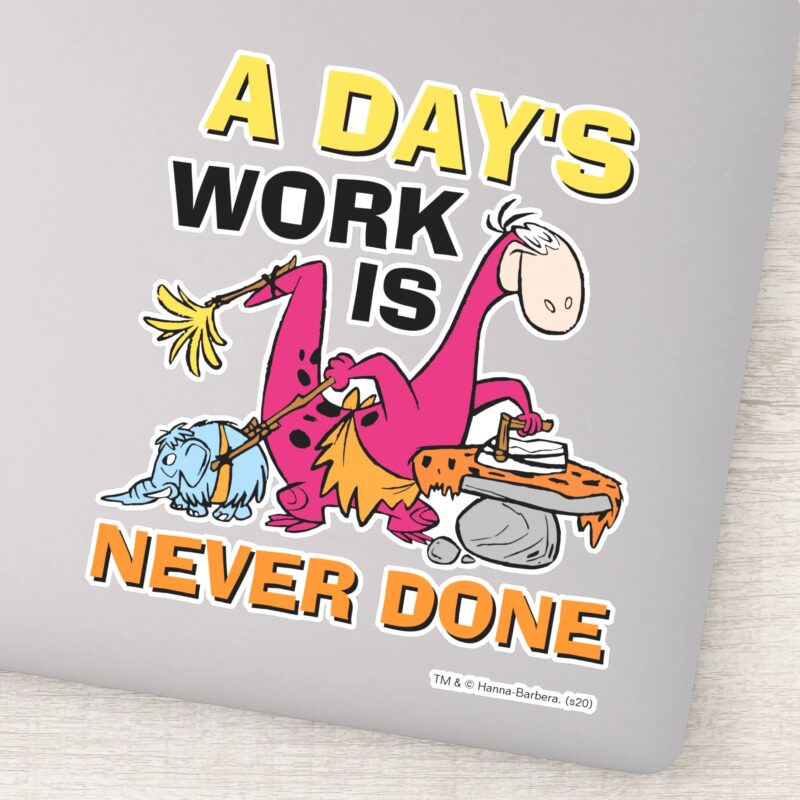 The Flintstones Dino Cleaning House Sticker