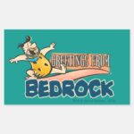 The Flintstones Fred Greetings From Bedrock Rectangular Sticker