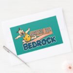 The Flintstones Fred Greetings From Bedrock Rectangular Sticker