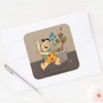 The Flintstones Fred Flintstone Dancing Square Sticker