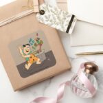 The Flintstones Fred Flintstone Dancing Square Sticker