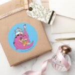 The Flintstones Fred Sliding Down Tail Classic Round Sticker