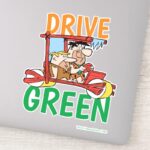 The Flintstones Fred Barney Drive Green Sticker