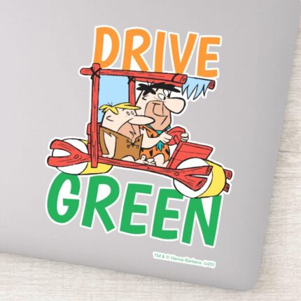 The Flintstones Fred Barney Drive Green Sticker